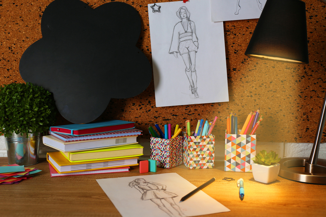 Study Desk with Art Materials 
